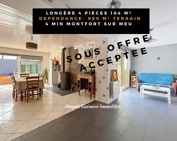 Longère 3 chambres à 4 min de Montfort sur Meu