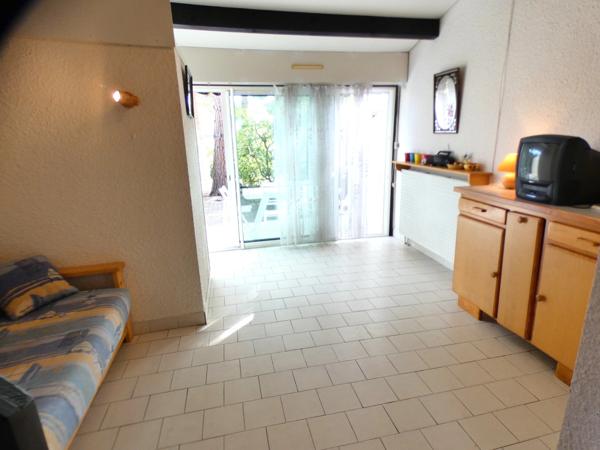 Pinède. Maison cabine mezzanine avec terrasse