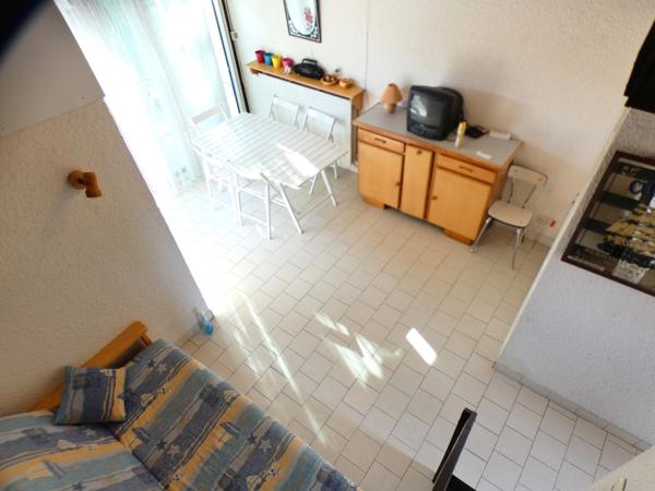 Pinède. Maison cabine mezzanine avec terrasse