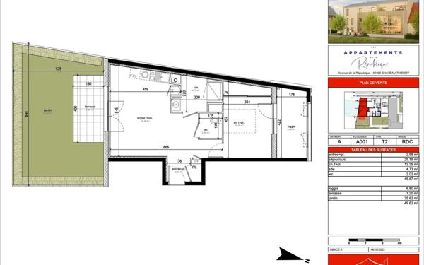 Appartement à vendre    3 pièces • 46,87 m2 Château-Thierry