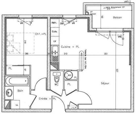 Appartement 2 pièces - 44300 Nantes -  Vieux Doulon