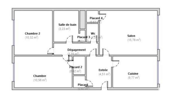 Appartemet Saint-Etienne 3 pièces 60m²