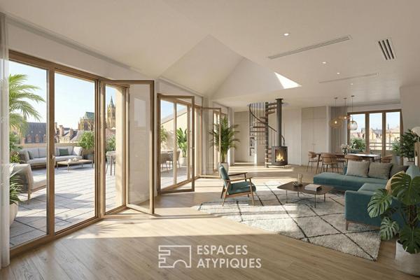 Duplex suspendu et sa terrasse monumentale en hyper-centre