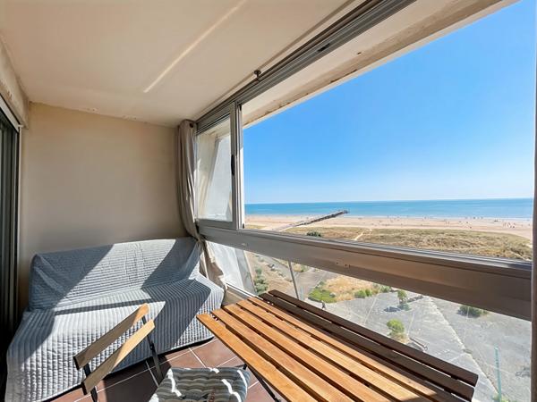 Studio face mer au 6ème et dernier étage dans résidence avec ascenseur