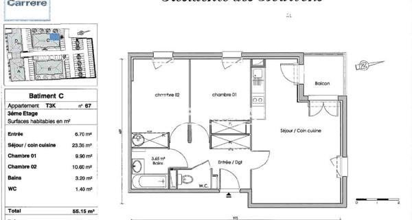 Location Appartement 3 pièces 55.27 m² - Vichy 03200
