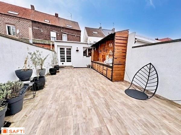 Maison semi-individuelle – 157 m² – Coup de cœur assuré à Bruay-sur-l’Escaut avec jardin +garage /4 chambres