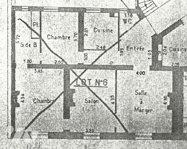 Alésia - Appartement traversant de 79,54 m² 