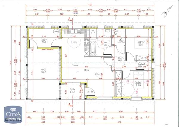 Maison à louer 3 pièces 80m²