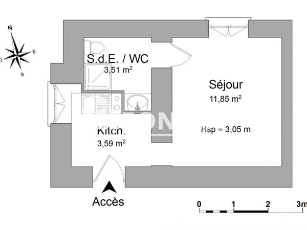 Location Studio 20.8 m² - 18 RUE JULES FERRY Poitiers 86000