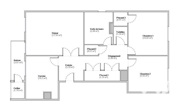 Appartement à vendre 3 pièces 64 m² Alfortville
