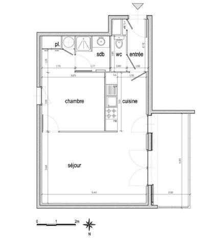 Appartement LYON 47.23 m²