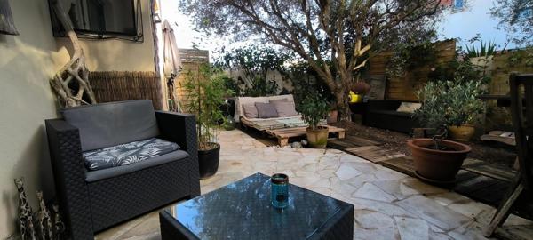 Saint Laurent du Var, les Rascas, grand deux pièces de 57m2 en rez de jardin de jardin avec 37.40m2 d'exterieur au calme absolu, plein sud.