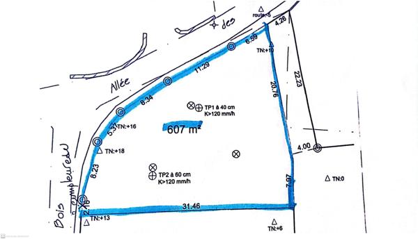 Vente terrain de 607 m2 à Aigondigné 21000€
