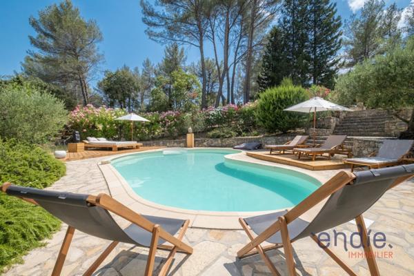 LORGUES PROPRIETE AVEC GITES PISCINE SPA ET VUE PANORAMIQUE SUR LE VILLAGE