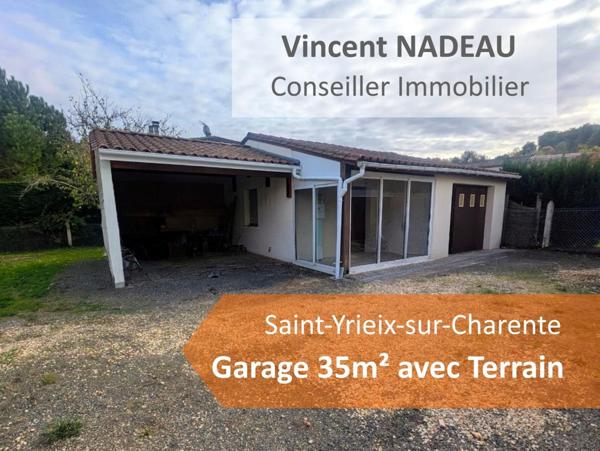 Garage (35m²) sur terrain d'environ 400m²
