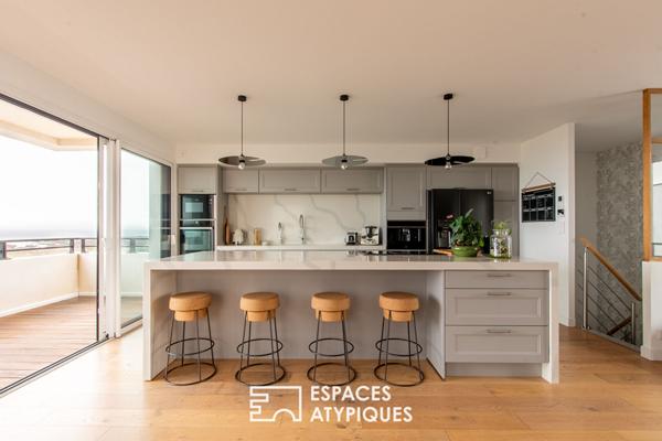 Villa californienne face à l’océan avec piscine