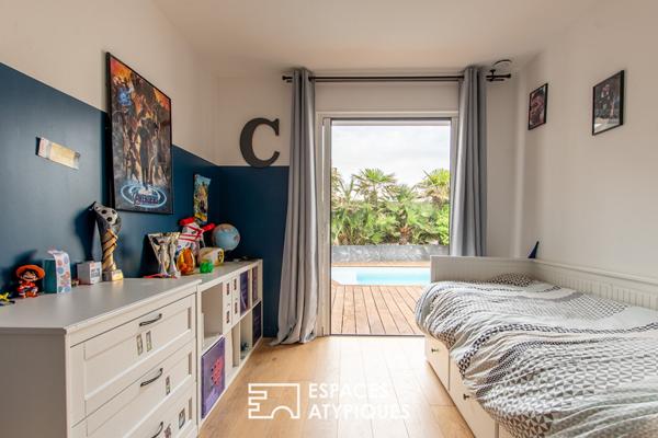 Villa californienne face à l’océan avec piscine