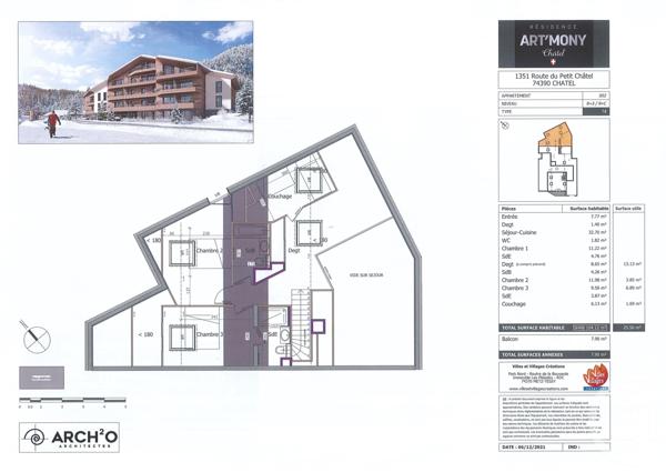 Appartement Duplex à vendre  4 pièces - 101,31 m2 CHATEL - 74