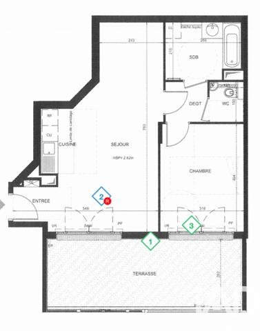 Appartement à vendre 3 pièces 52,63 m² Puteaux