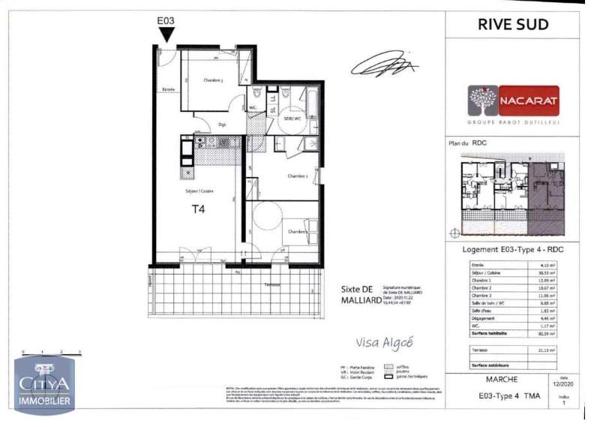 Appartement à louer 4 pièces 82.59m²