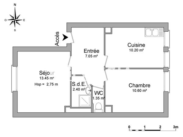 Location Appartement 2 pièces 45.05 m² - 16 RUE EMILE LAURENS Blois 41000