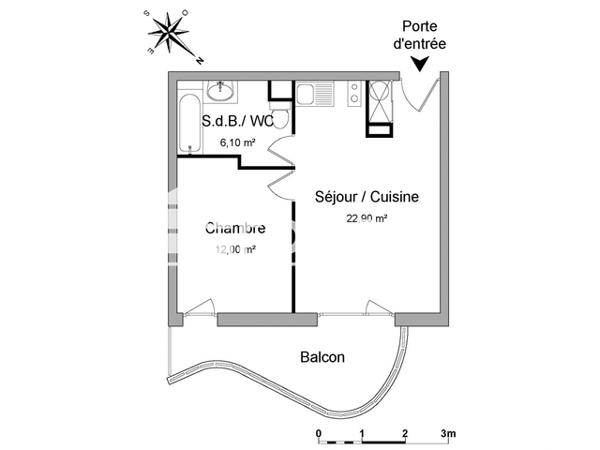 Location Appartement 2 pièces 41 m² - 520 CHEMIN DU SABLASOU Castelnau Le Lez 34170