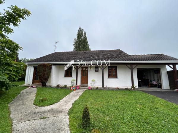 Magnifique plain pied de 100 m² en retrait de route, 3 chambres, garage, jardin..... Courcelles-lès-Lens (62970)