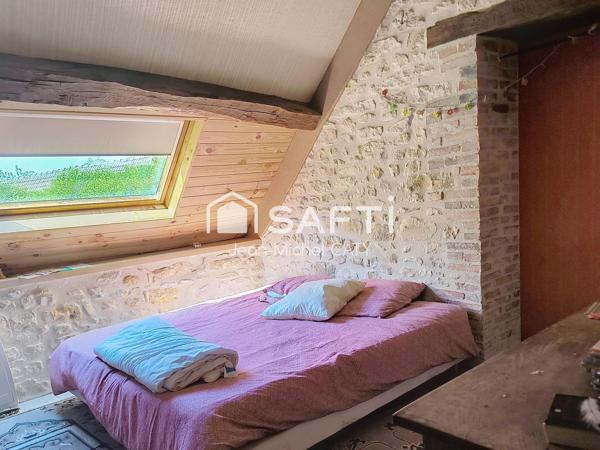 Chateauneuf Val de Bargis, maison en pierre avec 3 chambres et un beau terrain.