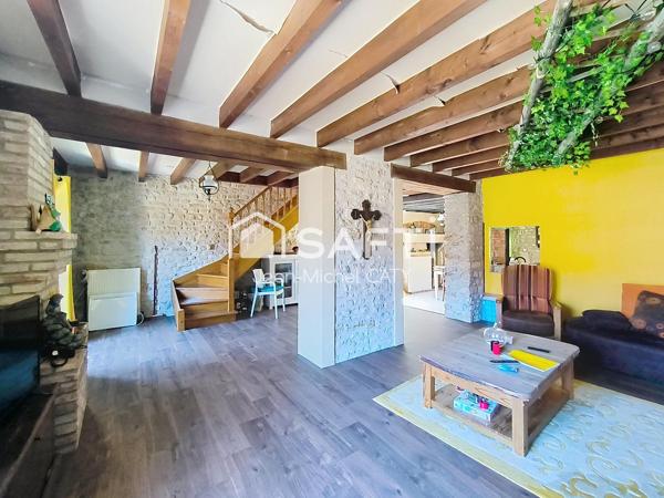 Chateauneuf Val de Bargis, maison en pierre avec 3 chambres et un beau terrain.