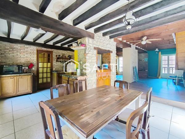 Chateauneuf Val de Bargis, maison en pierre avec 3 chambres et un beau terrain.