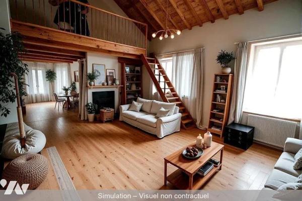 Maison rurale sur 151 m2 habitable + 45m² de potentiel 
au RDC :  salle à manger avec cheminée...