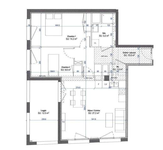 Appartement 3 pièces - 44000 Nantes -  MALAKOFF