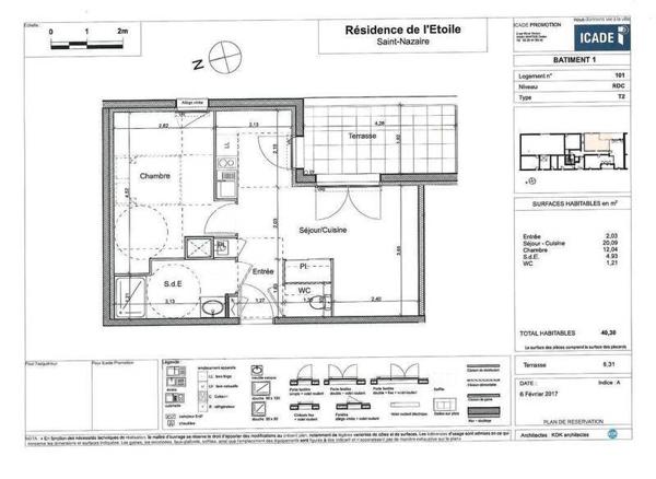 Appartement 2 pièces                                        - 44600 Saint-Nazaire - Hyper Centre Réf : 3685