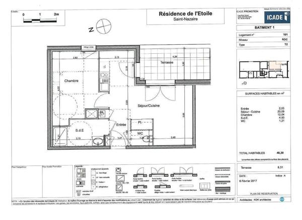 Appartement 2 pièces                                        - 44600 Saint-Nazaire - Hyper Centre Réf : 3685