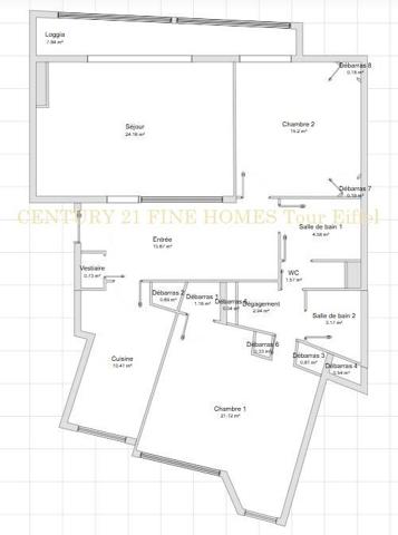 Appartement à vendre  4 pièces - 100,36 m2 PARIS - 75007