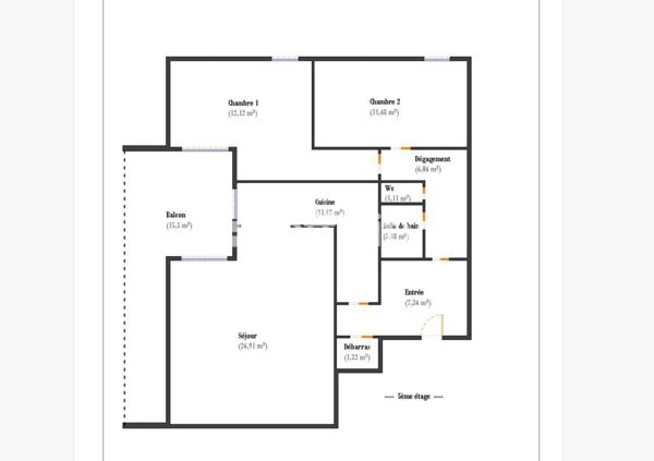 Appartement 3 pièces - 81 m² Exclusivité efficity