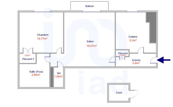 Appartement à vendre 2 pièces 42 m² Bourg-la-Reine