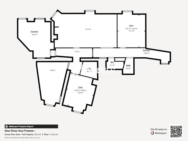 T4 - Traversant 112m2 - Terrasse calme 13 m2 acces salon / cuisine
