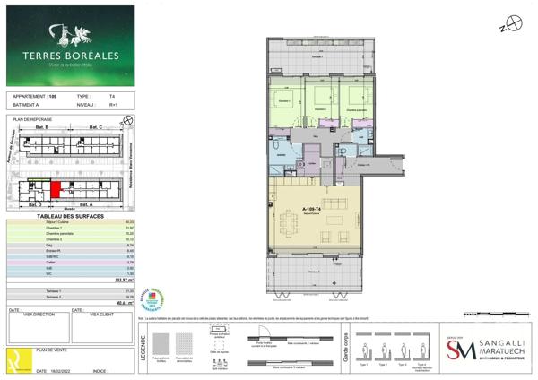 Appartement F3 à vendre  3 pièces - 102,72 m 2   NARBONNE  - 11