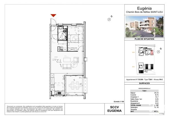 Appartement à vendre 2 pièces 67 m² LE PITON-SAINT-LEU
