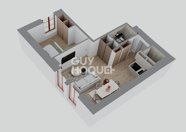 Appartement T2 (Plateau à aménager), Montchat Bazin, Lyon 3ème (69003)