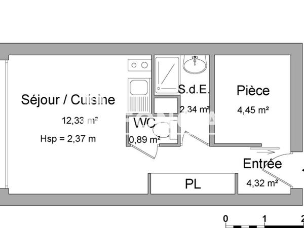 Location Studio meublé 24.33 m² - 2 COURS DES GENTILHOMMES Le Cap D'agde 34300