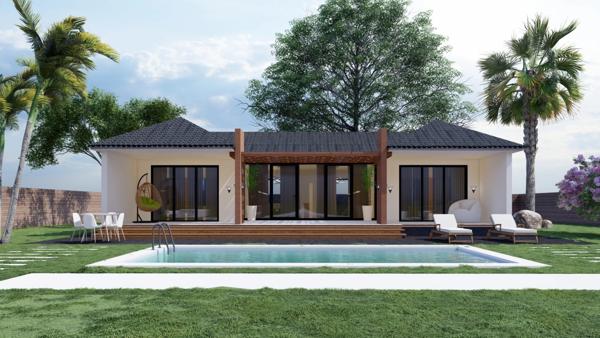 SAINTE CLOTILDE (974) - Villa luxe à vendre 5 pièces de 150 m² + Jardin arboré paysagé + Piscine et Jaccuzi parcelle de 1300 M²