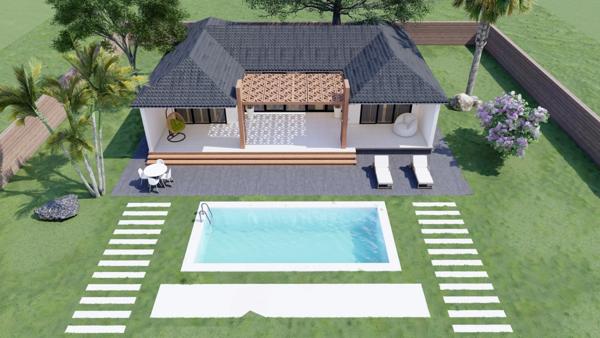 SAINTE CLOTILDE (974) - Villa luxe à vendre 5 pièces de 150 m² + Jardin arboré paysagé + Piscine et Jaccuzi parcelle de 1300 M²