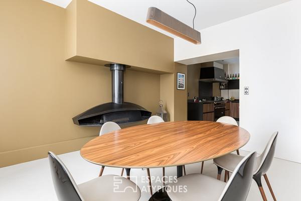 Maison de village rénovée contemporain avec piscine