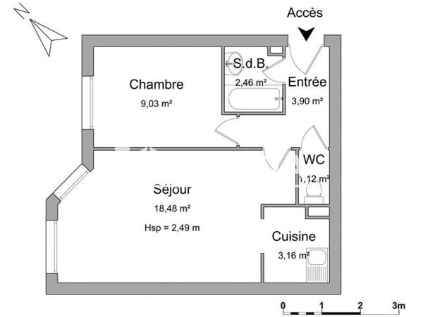 Location Appartement 2 pièces 38.2 m² - 13 RUE HENRY DUCY Evreux 27000
