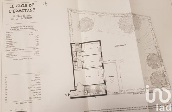 Appartement à vendre 3 pièces 67 m² Meudon
