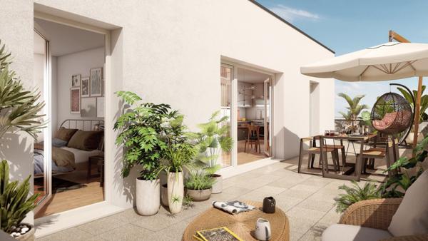 Appartement T2 en rez-de-jardin avec extérieur et garage fermé