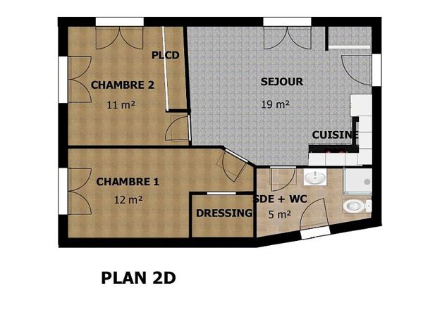 Appartement 3 pièces - 47 m² Exclusivité efficity