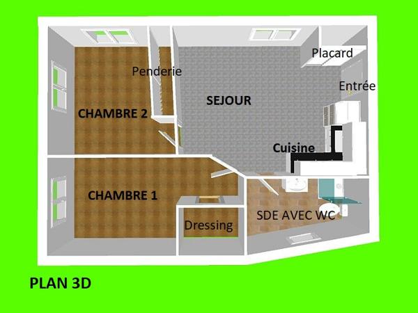 Appartement 3 pièces - 47 m² Exclusivité efficity